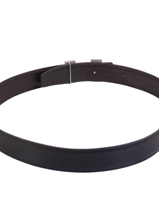 Hermes Belt Leather Constance Logo Silver